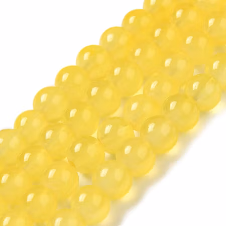 Sträng med glaspärlor, Jadeimitation, gullis, 8,5mm (100st)