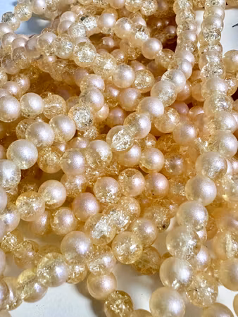 Sträng med glaspärlor, supernova golden grapefruit, 8x7,5mm (100st)