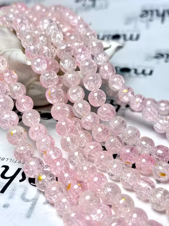 Sträng med glaspärlor, fairydust, ballerina, 8mm (103st)