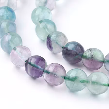 Sträng med äkta naturlig flourite, grad A, 8mm (46st)