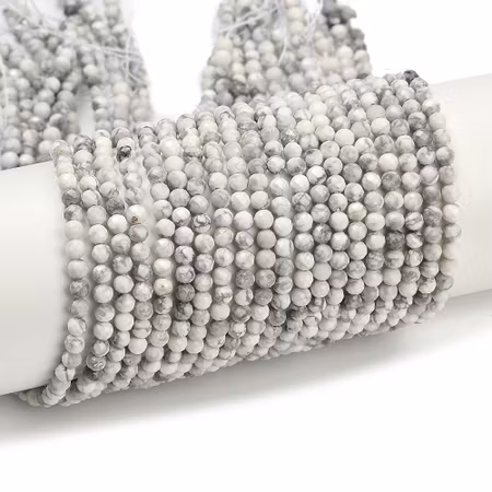 Sträng, Naturlig äkta Howlite, slipade 2mm (162st)
