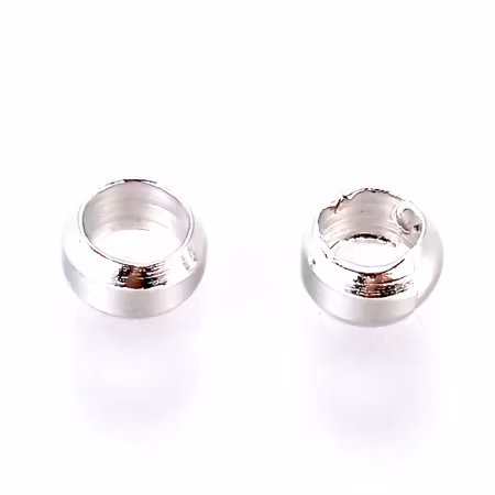 Storpack Klämpärlor med stort hål, mässing, 3mm, platinum (500st)