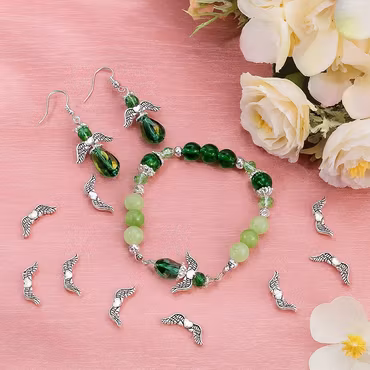 Änglavingar, pärla av blandmetall, 20x7mm, antik silver (10st)