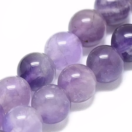 Sträng med äkta naturlig ametist, 6,5mm (28st)