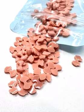 Söta rosetter i dov korall för dekor eller Nail art, 6x10mm (100st)