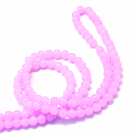 Jadeimitation, light orchid, 8,5mm, sträng med glaspärlor (100st)