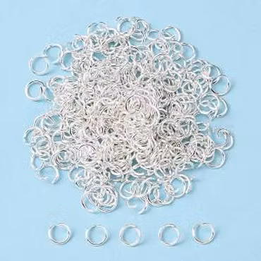 Bindringar av järn, 8x1mm, silverplätering, öppna jumprings, 200st