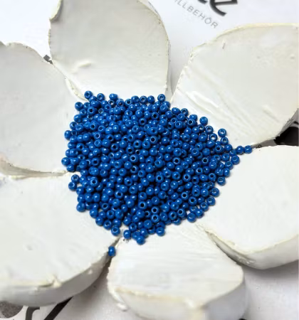 Seed beads av glas, jämna, klass A, Dodge Blue 11/0, 2x1.5mm (20g)