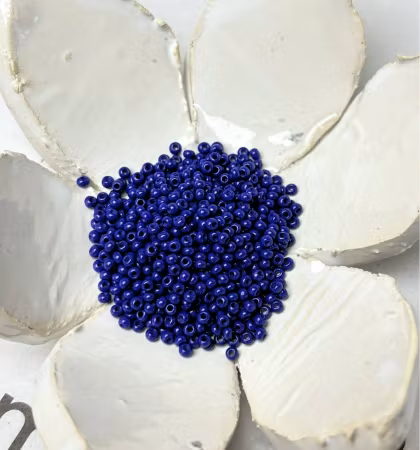 Seed beads av glas, jämna klass A, Deep Blue 11/0, 2x1.5mm (20g)