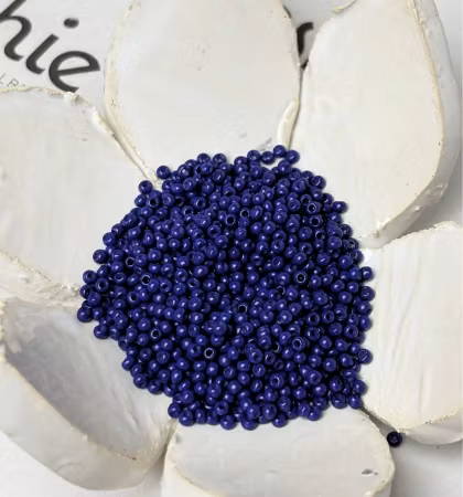 Seed beads av glas, jämna klass A, Navy 11/0, 2x1.5mm (20g)