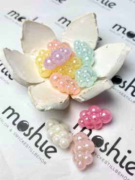 Glansiga moln, akryl, pastell, 19x22mm (10st)