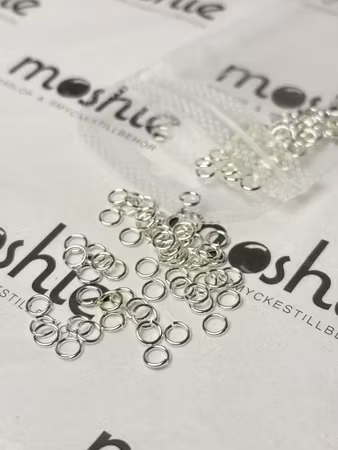 Bindringar, 5mm, mässing, kadmium och blyfri, silver (100st)