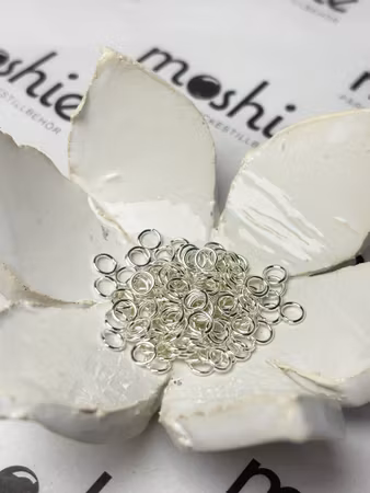 Bindringar, 5mm, mässing, kadmium och blyfri, silver (100st)