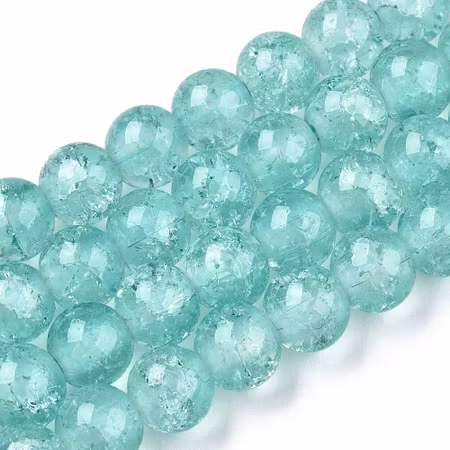 Sträng dovt krackelerade, im so minty fresh, 8mm, glaspärlor (100st)