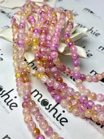 Sträng med glaspärlor, fairydust, withering orchid, 8mm (103st)