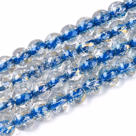 Sträng glaspärlor ur gold flake, golden tide, 8mm (103st)