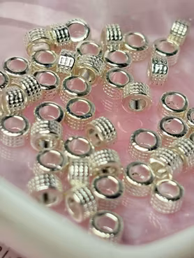 Rondell tibetisk rutmönster av blandmetall silver 5x3 mm (50st)
