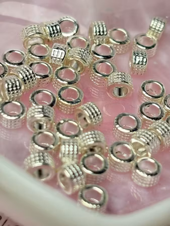 Rondell tibetisk rutmönster av blandmetall silver 5x3 mm (50st)