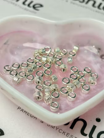 Rondell tibetisk rutmönster av blandmetall silver 5x3 mm (50st)