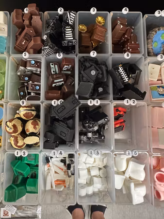 Fyll en burk med flatbacks (välj siffror, packas ej live)