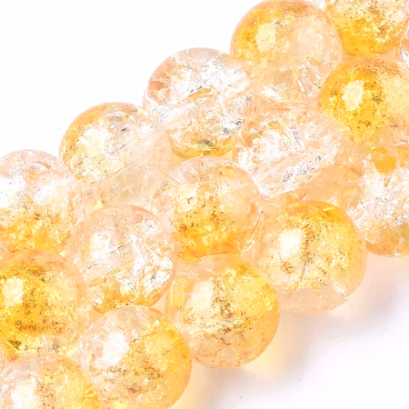 Sträng med glaspärlor, iced golden sun, 11mm (40st)