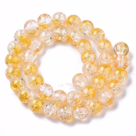 Sträng med glaspärlor, iced golden sun, 11mm (40st)