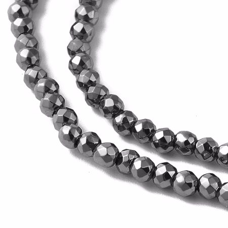 Sträng slipade glaspärlor, Dazzle Shadow, 2mm (200st)