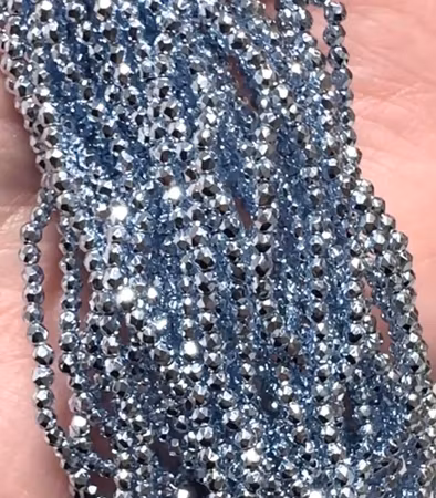 Sträng slipade glaspärlor, Dazzle Sky, 2mm (200st)