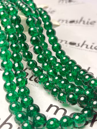 Sträng med glaspärlor, Krackelerade skog, 8mm, (100st)