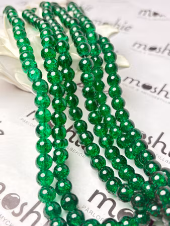 Sträng med glaspärlor, Krackelerade skog, 8mm, (100st)