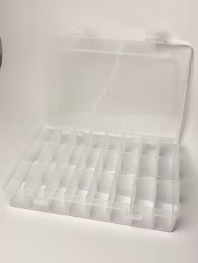 Förvaringsask med 24 fack, flyttbara fack, 20x14x3.7cm