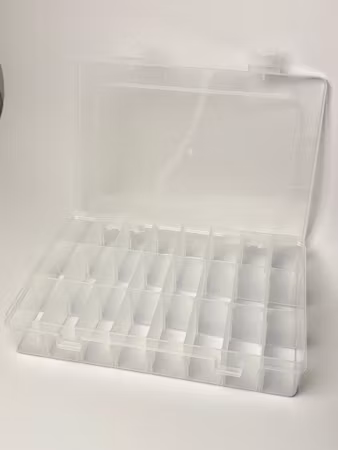 Förvaringsask med 24 fack, flyttbara fack, 20x14x3.7cm