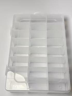 Förvaringsask med 24 fack, flyttbara fack, 20x14x3.7cm