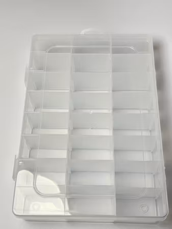 Förvaringsask med 24 fack, flyttbara fack, 20x14x3.7cm