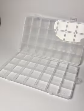 Förvaringsask låg, 28 fack, 22.5x13.3x1.4cm (st)