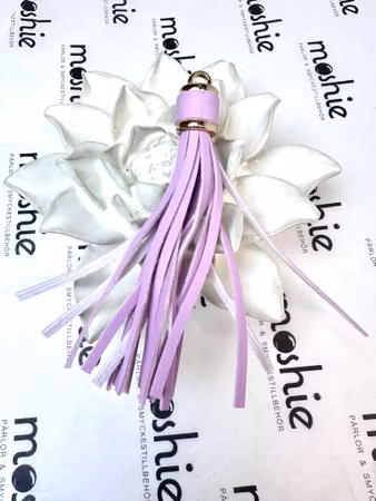 Stor Tassel i konstläder, lavendel, 11cm (1st)