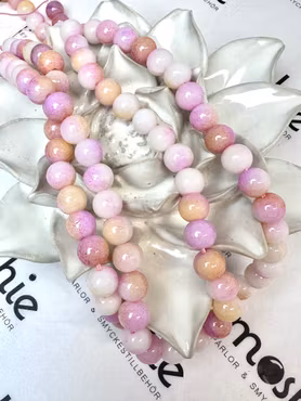 Sträng glaspärlor, ethereal rose, 8,5mm (50st)