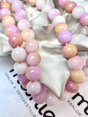 Sträng glaspärlor, ethereal rose, 8,5mm (50st)