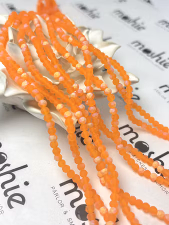 Sträng facetterade glasrondeller, Frostad halvpläterad, Apelsin, 4mm (105st)