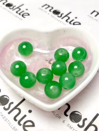 Glaspärlor Jadeimitation, baking paint 12mm, välj färg (10st)