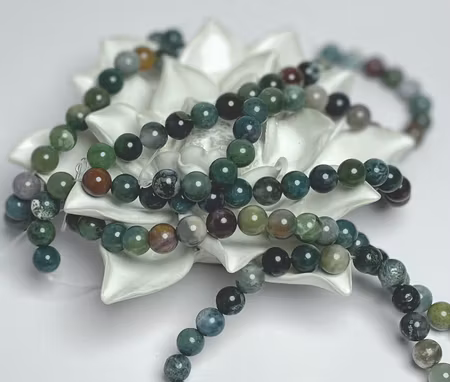 Sträng med äkta indian agate, 8mm (24st)