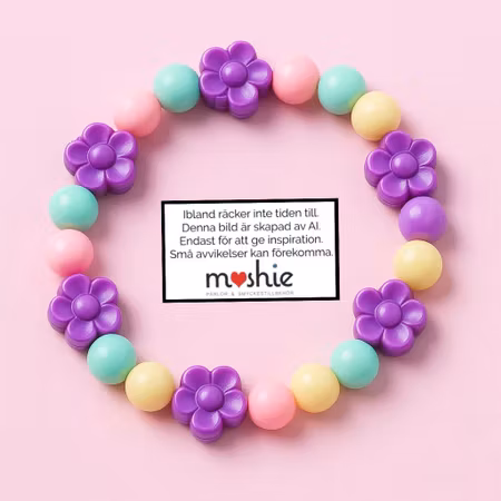 Lila blommor - pärlor av akryl - 8.5mm - 100st