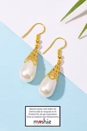 Konformad pärlhatt av järn - guld - 16x10mm - 20st