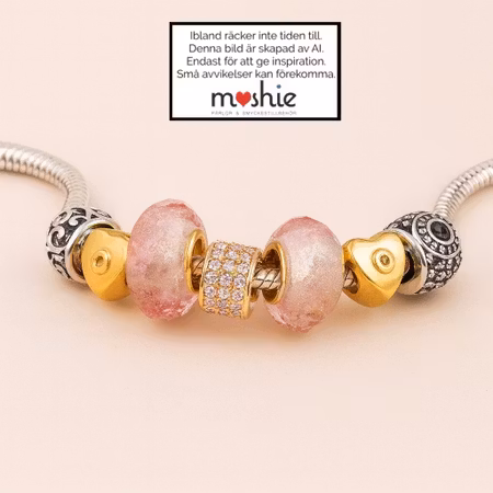 Guldhjärta av metall med strassfattning, stort hål, 10mm (10st)