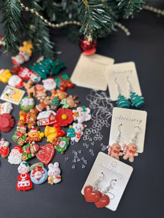 Pysselkit för att göra örhängen till jul - 10st par