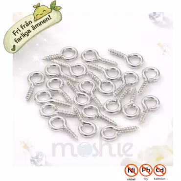 Göra egna berlocker - 1mm skruv med ögla 100st