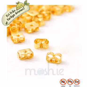 Stopp till örhängen nickelfria guldfärgade 100st