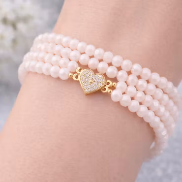 Facetterade runda glaspärlor old lace jadeimitation 4-5mm 93st