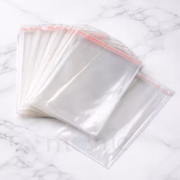 Cellofanpåsar med limremsa och hål 14x10cm 50st