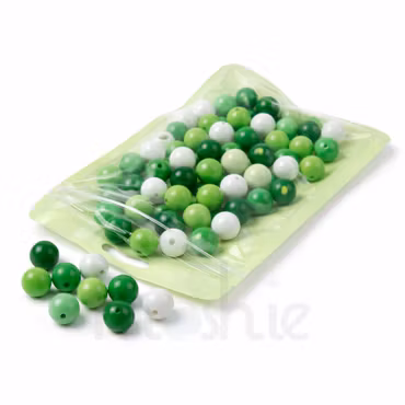 Zippåsar i pastellgrön blixtlåspåse 10x7,5cm 10st